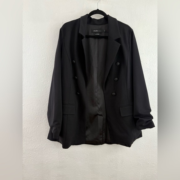 Studio by Torrid black  Ponte Double Breasted Relaxed Blazer size 2X - Picture 2 of 8